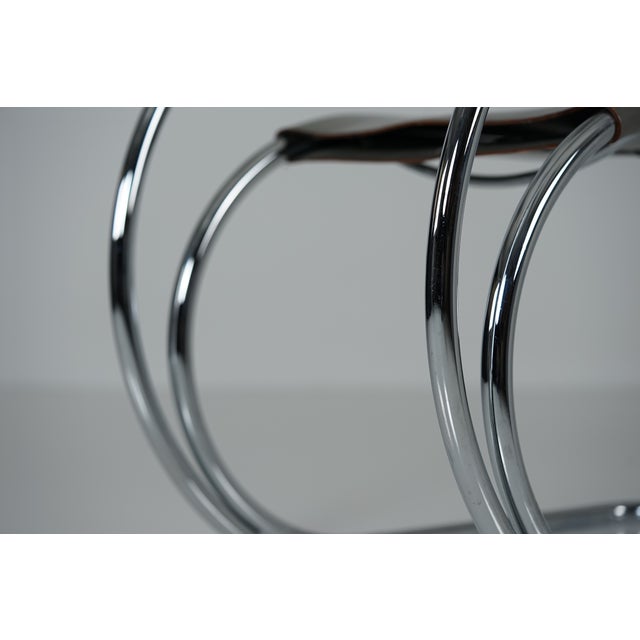 MR20 Tubular Steel Cantilever Chair in Grey Leather by Ludwig Mies van der Rohe for Knoll International, 1970s For Sale - Image 17 of 18