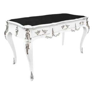 Large Baroque Louis XV Style Desk, 3 Drawers, Bronze For Sale