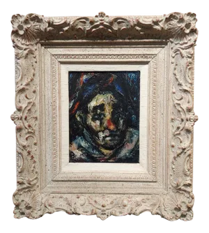 Francis Kelly Portrait of Harlequin - 1960s Expressionist Oil Painting
