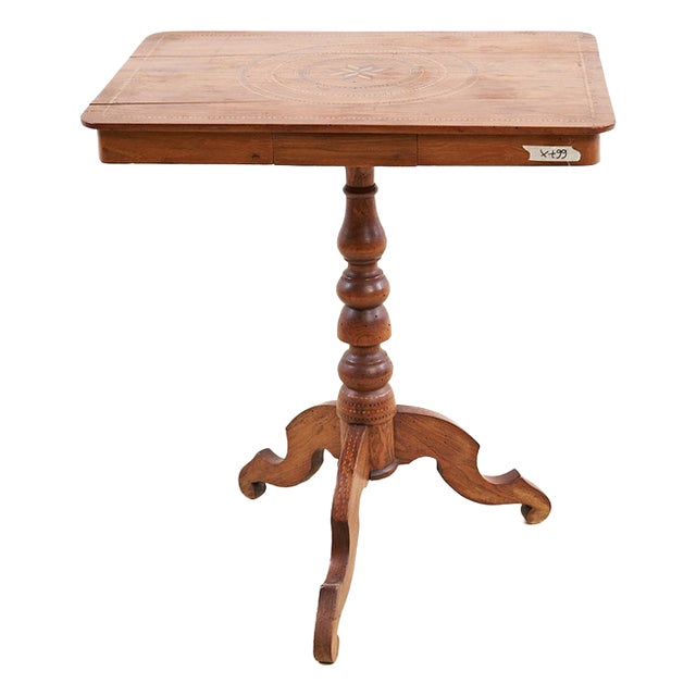 Inlaid and Threaded Table For Sale