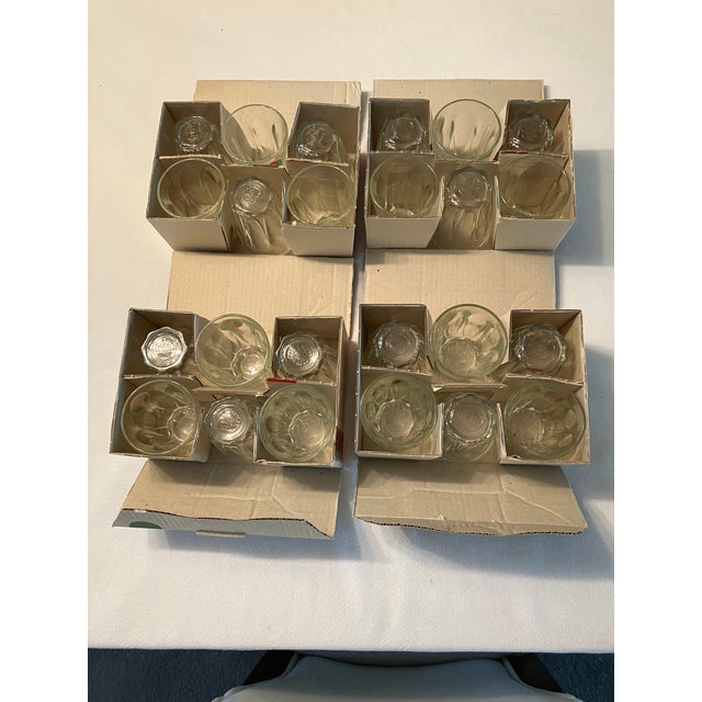 1970s Duralex Glasses With Teardrop Panels Made in France - 24 pcs For Sale In Miami - Image 6 of 6
