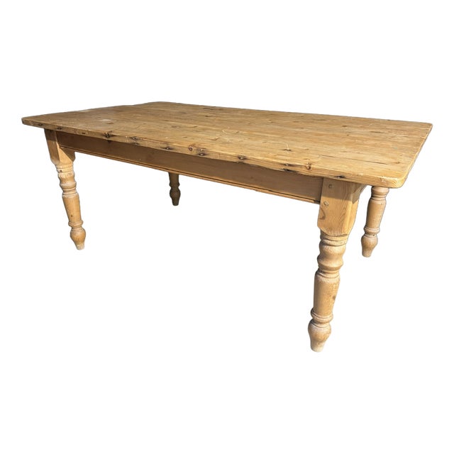 Pine Farmhouse Dining Table, 1930s For Sale