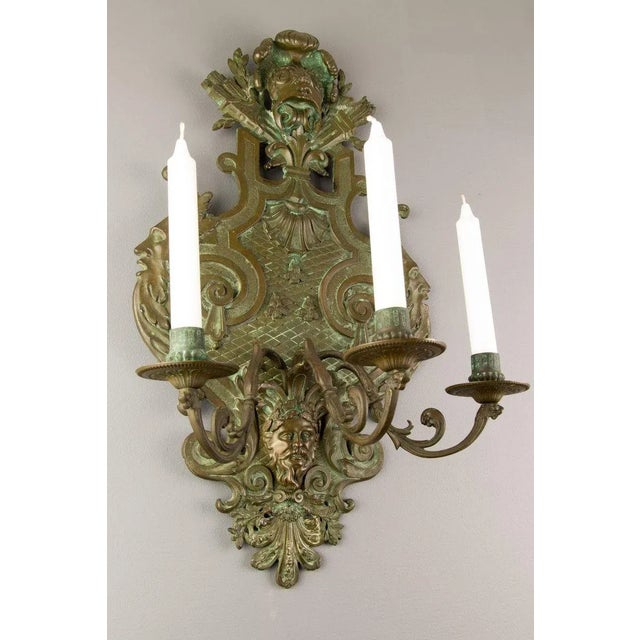 Large 19th Century Neoclassical Style Bronze Wall Light For Sale - Image 4 of 18