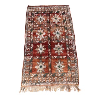 1980s Brown Moroccan Rug - 5'1" X 8'10" Ft For Sale