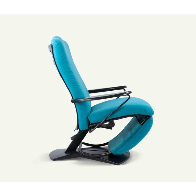 Italian Chaise Longue in Painted Metal and Padded Fabric, 1970s For Sale - Image 4 of 11