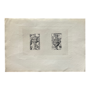 19th Century French Heliogravure Print of Two Vases by Edouard Baldus