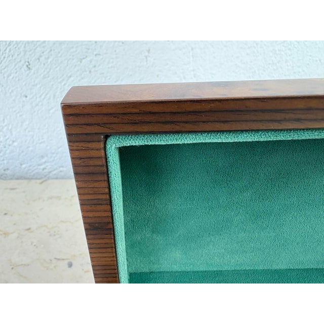 Handsome Italian Handcrafted Inlaid Burled Walnut Music Box For Sale - Image 9 of 12