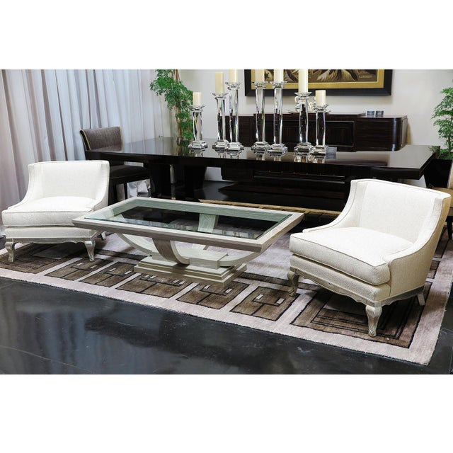 1940s Vintage French Silver Leaf Lounge Chairs- A Pair For Sale - Image 10 of 12