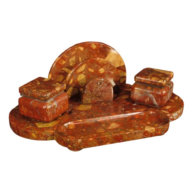 Art Deco Marble Inkwell, 1930s For Sale