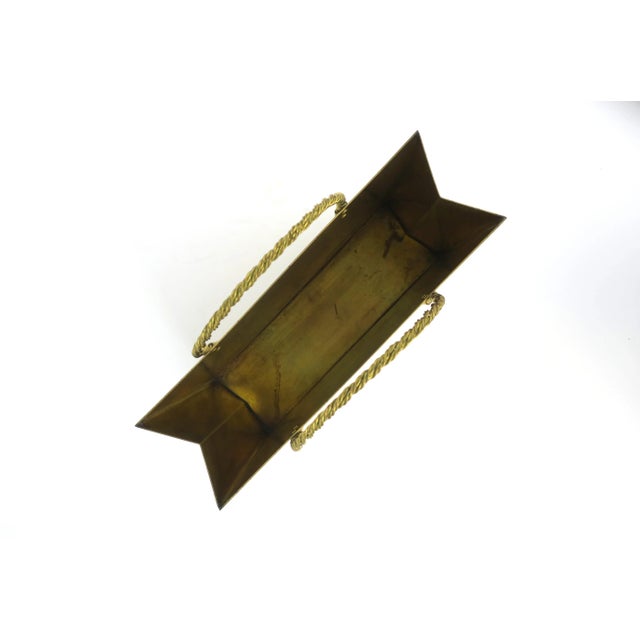 Brass Magazine Holder Stand or Wastebasket Trash Can After Willy Rizzo For Sale - Image 13 of 13