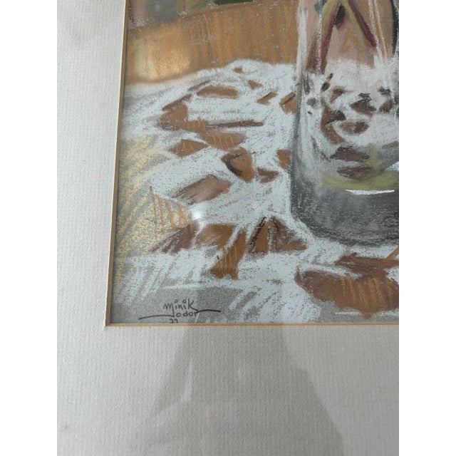 Jodor Minik, Composition, 1990s, Oil Crayon on Paper, Framed For Sale - Image 14 of 15