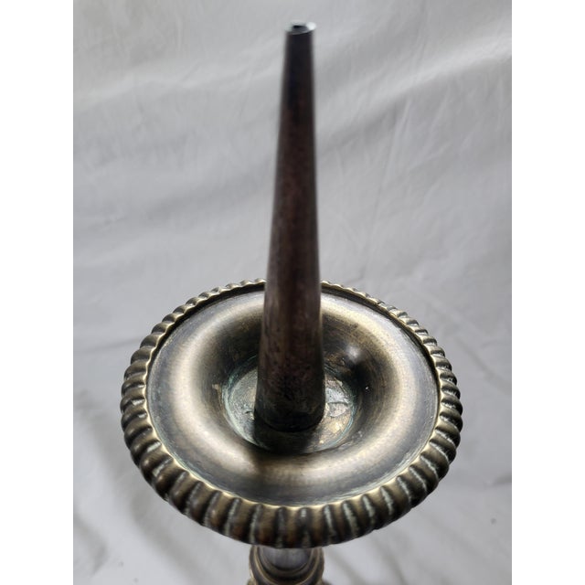 19th Century 19th Century French Baroque Revival Brass Altar Pricket Candlesticks, Set of 2 For Sale - Image 5 of 6