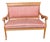 19th Century Neoclassical Empire Revival Rolled Crest Settee in Mauve Silk For Sale