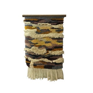 1960s Mod Abstract Art Woven Wall Hanging For Sale