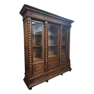 Louis XIII Style Oak Bookcase, 19th Century For Sale