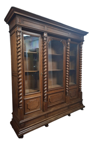 Louis XIII Style Oak Bookcase, 19th Century