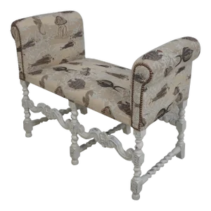 Aquatic Upholstered Coastal Theme Upholstered Bench