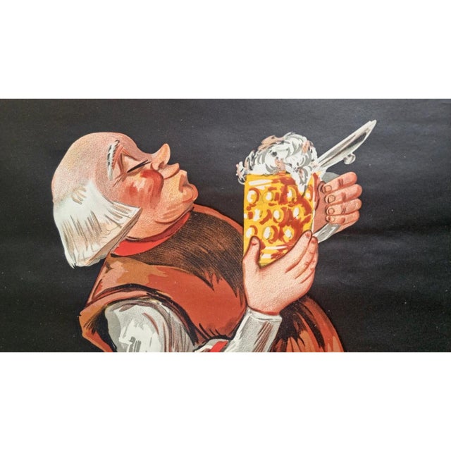 1920s Brasserie Arnould Mochez Beer Advertising Poster by Le Clercq, 1930s For Sale - Image 5 of 6