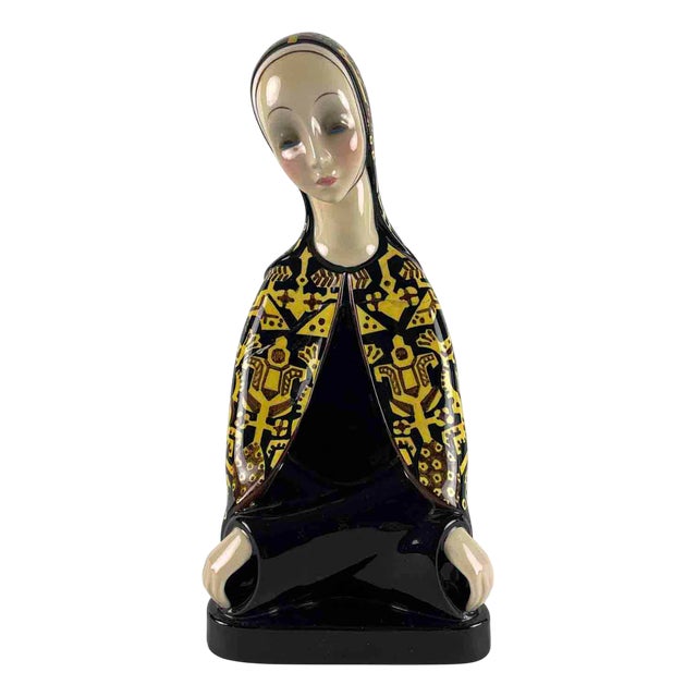 Art Deco Female Bust by Elena Scavini for Lenci, 1933 For Sale
