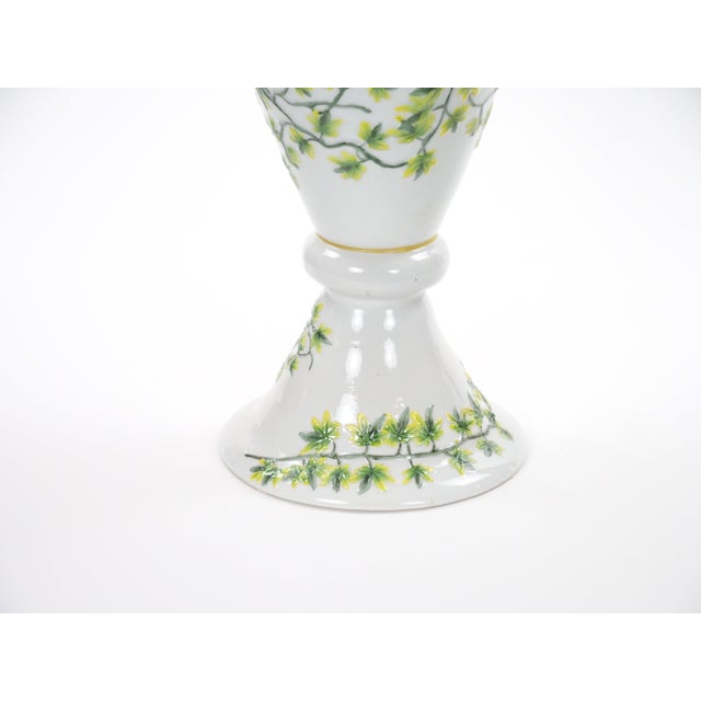 Mid-20th Century French Hand-Painted Porcelain Decorative Vase For Sale - Image 4 of 8