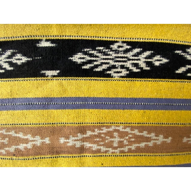 Antique Ikat Backed in Suede For Sale - Image 13 of 18