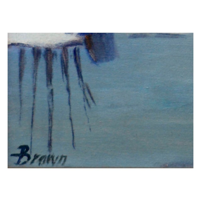 1950s The Winter Pond Mid Century Landscape by h.a. Brown For Sale - Image 5 of 7