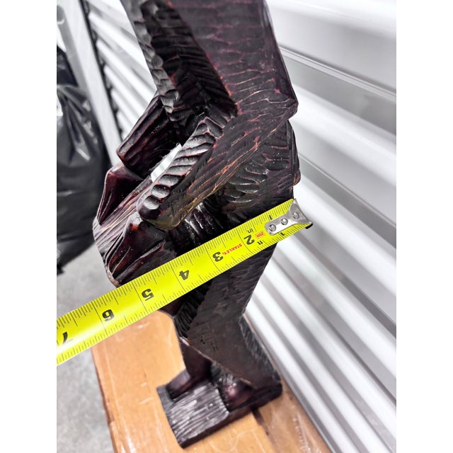 Vintage Hand-Carved Wooden African Tribal Figurine Depicting a Man Playing a Drum, Crafted From Dense Hardwoods Like Ebony For Sale - Image 10 of 12