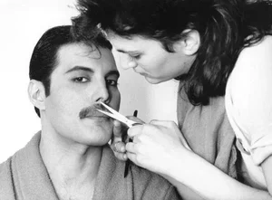 Grooming Freddie' Freddie Mercury Contemporary Archival Black and White Photograph Print From the Original Negative by Steve Wood - 16x12