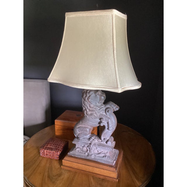 Metal Mid 19th Century Cast Iron Lion Doorstop Conversion to a Lamp For Sale - Image 7 of 7