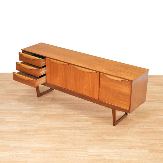 Mid Century Teak Credenza Attributed to Stonehill Furniture For Sale - Image 9 of 10