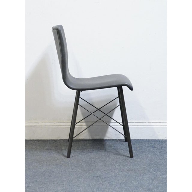 Black Four Hands Furniture Irondale Diaw Collection Industrial Modern Style Faux Black Leather Dining Side Chair W. Waxed Iron Legs For Sale - Image 8 of 8