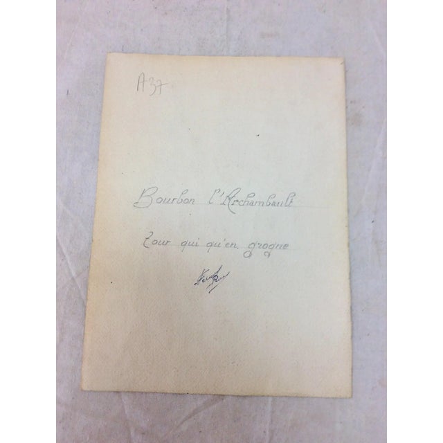 Tan Mid 20th Century French Watercolor Painting, Bourbon L' Archambault For Sale - Image 8 of 10