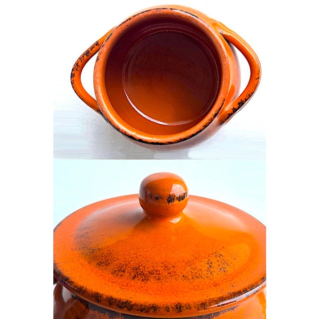 Ceramic Vintage Italian Ceramic Pot With Lid and Handles For Sale - Image 7 of 10
