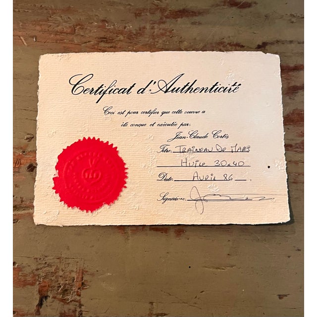 Linen Jean-Claude Cortés “Traîneau De Foin” Original Oil on Canvas, 1986 – Signed With Certificate For Sale - Image 8 of 8