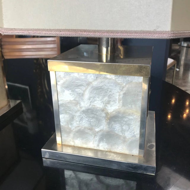Metal Mother of Pearl Lamps, Italy, 1960 For Sale - Image 7 of 8
