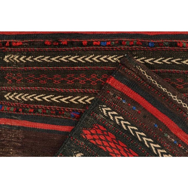 Textile Vintage Persian Kilim Runner in Aubergine With Red Stripes by Rug & Kilim For Sale - Image 7 of 7