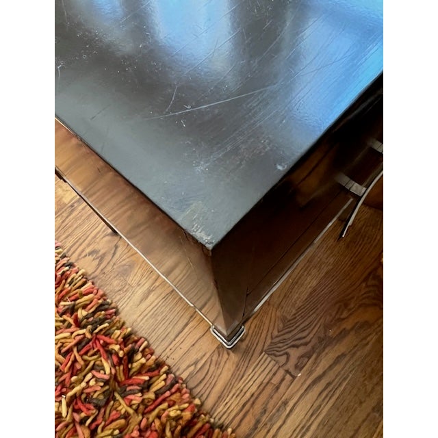 Pair of Bausman & Co. Black Stained Bedside Tables For Sale - Image 12 of 13