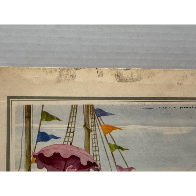 French 1956 French Line "Maman Les P'tits Bateaux" Luncheon Menu by Jean A. Mercier – Ss Île De France Ocean Liner For Sale - Image 3 of 9