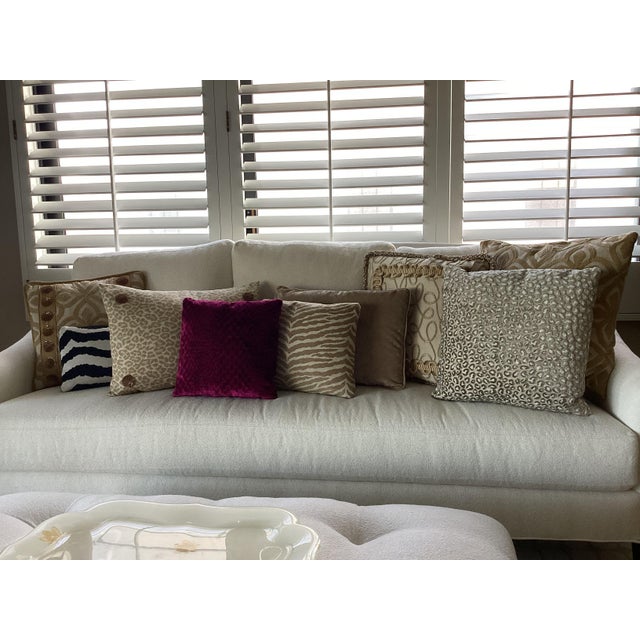 Osborne & Little New Osborne & Little Taupe Chenille Fabric Rectangular Pillow ($325 Wholesale) For Sale - Image 4 of 4