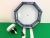 Mid Century Blue & White Tiffany Style Flush Light For Sale - Image 18 of 18