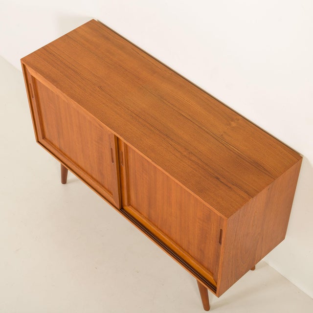 Brown Small Scandinavian Teak Sideboard, 1970s For Sale - Image 8 of 14