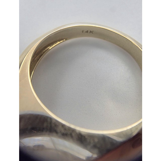 Metal 14k Gold 2.90 Carat Emerald Cut Emerald Ring, Size 7.5 For Sale - Image 7 of 8