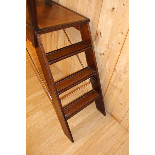2-Tiered Library Stepladder, 1890s For Sale - Image 4 of 14