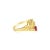 Contemporary Pear Shaped Ruby & Diamond 14k Yellow Gold, Size 5 For Sale - Image 3 of 4