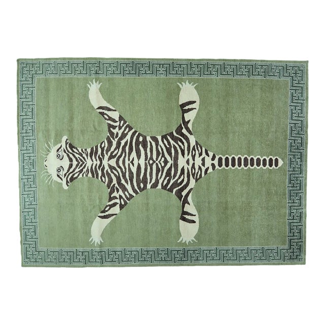 Art Deco Hand Knotted Wool Rug, 9'x12' For Sale