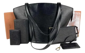 Late 20th Century Louis vuitton Black Epi St. Jacques Tote with Wallets and Pochette