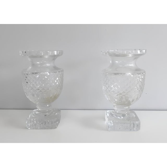 Glass 1900s Medicis Style Crystal Vases - a Pair For Sale - Image 7 of 7