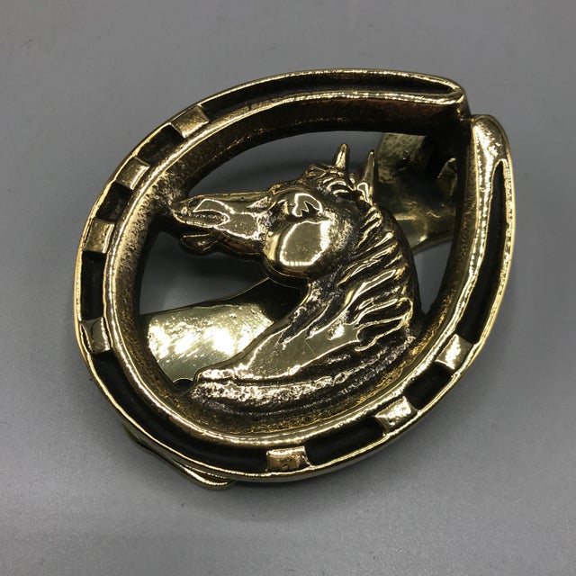 English Equestrian Brass Door Knocker For Sale - Image 4 of 8