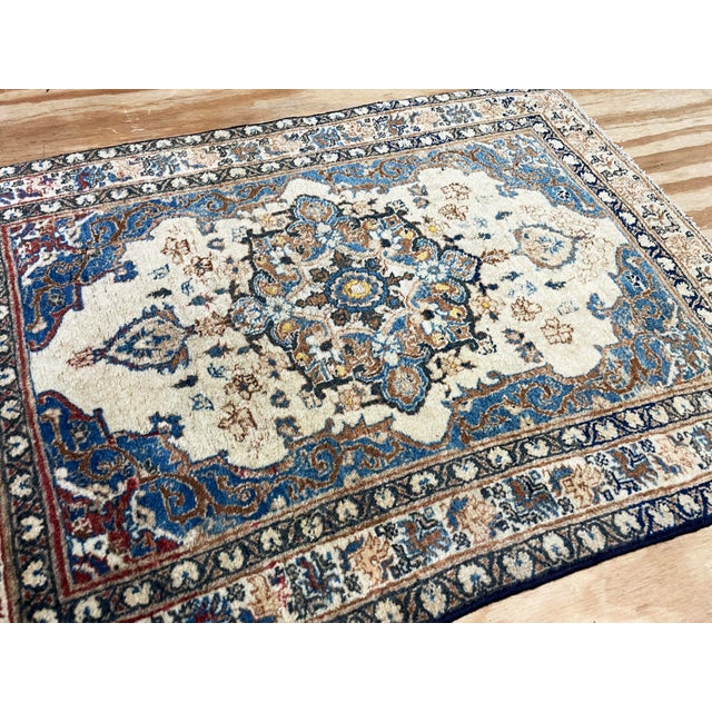 his exquisite antique Persian Hajji Jalili Tabriz rug is a miniature masterpiece that reflects the artistic genius of one...