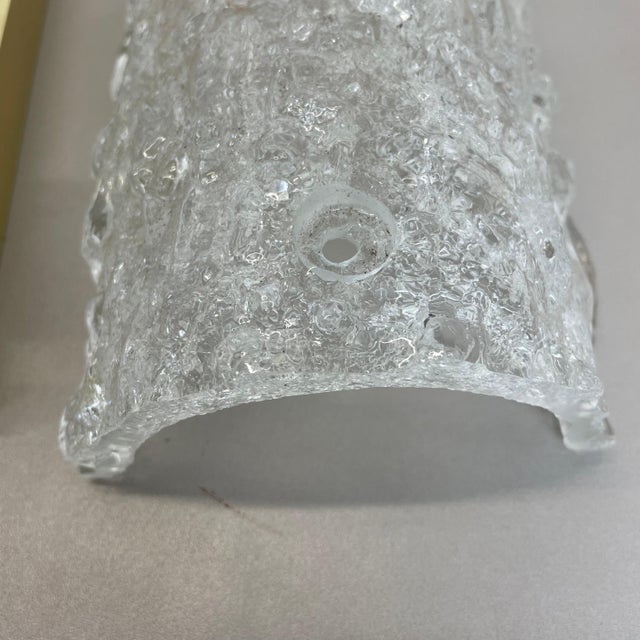 Small German Ice Glass Wall Light, 1970s For Sale - Image 18 of 18